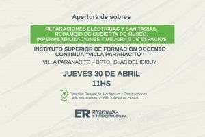 Se ejecutarán mejoras edilicias y sanitarias en el Instituto Superior de Villa Paranacito