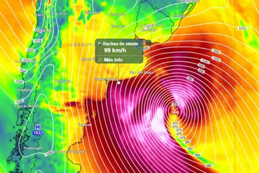 Ciclón extratropical impactará en Entre Ríos: a que hora llega