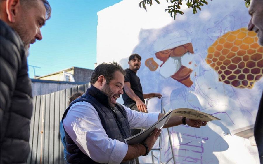 Con identidad entrerriana y color en las calles, empezó el 4° Encuentro Provincial de Muralismo en Maciá