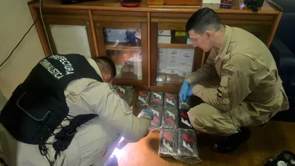 Zárate: incautaron 16 kilos de cocaína en un buque extranjero