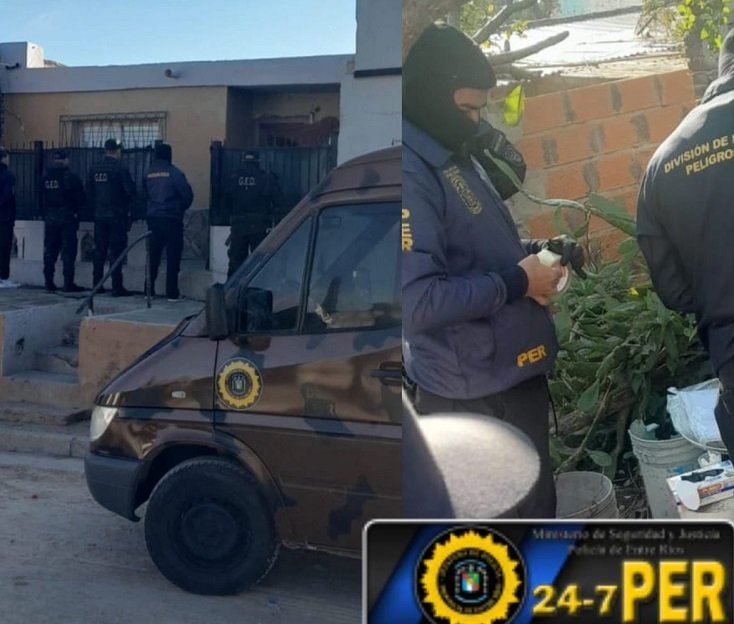 Diamante: Allanamiento con detenidos e incautación de droga y dinero