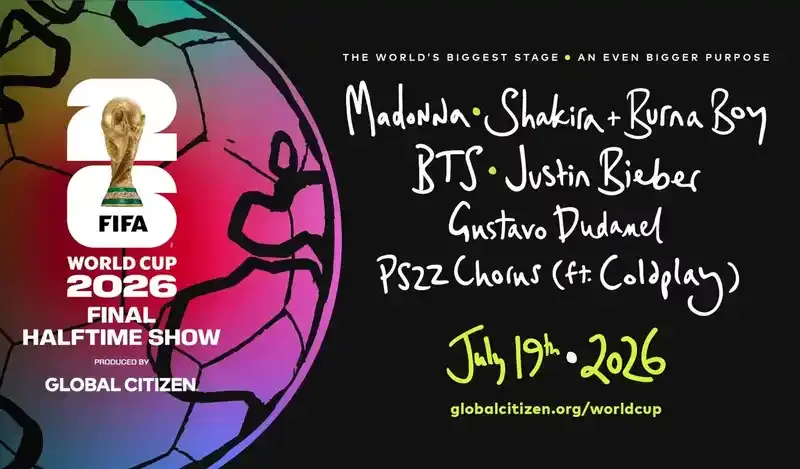 Justin Bieber se suma al Show de Entretiempo de la Final del Mundial 2026 junto a Madonna, Shakira y BTS