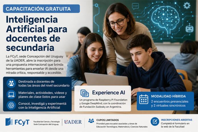 La FCyT ofrecerá una capacitación gratuita en Inteligencia Artificial para docentes de secundaria