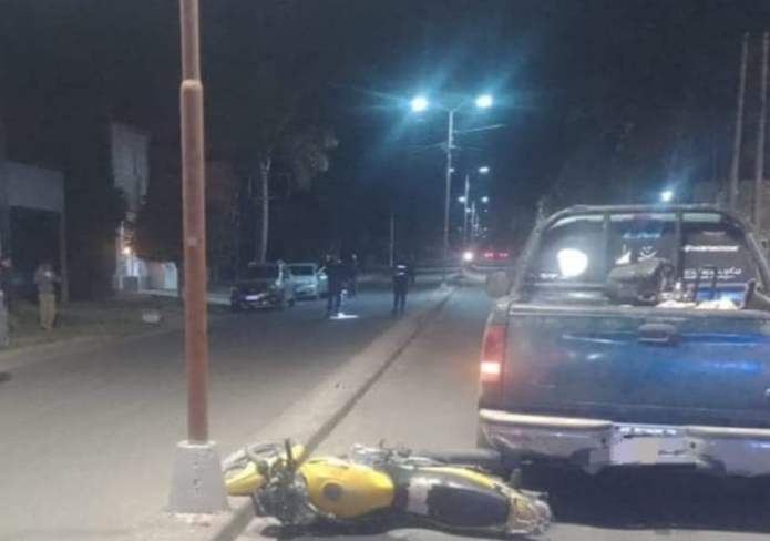 Motociclista sufrió lesiones al chocar contra una camioneta en Valle María