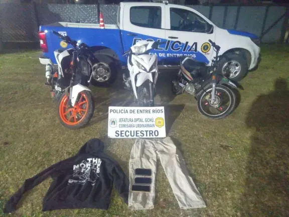 Picadas ilegales: secuestraron tres motos en una casa de Urdinarrain