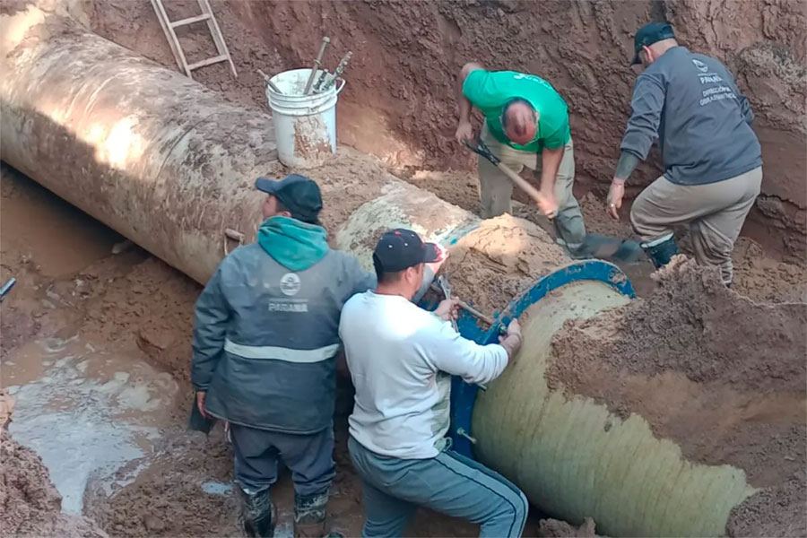 También en Paraná: Realizan reparación de caño maestro y hay restricción en el servicio de agua en la zona este de la ciudad