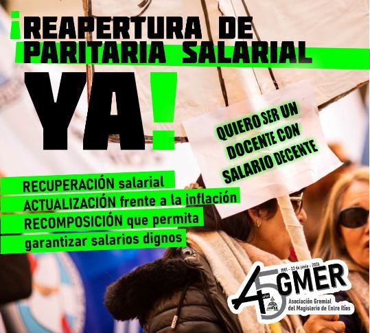 AGMER reclama la reapertura urgente de la paritaria salarial docente