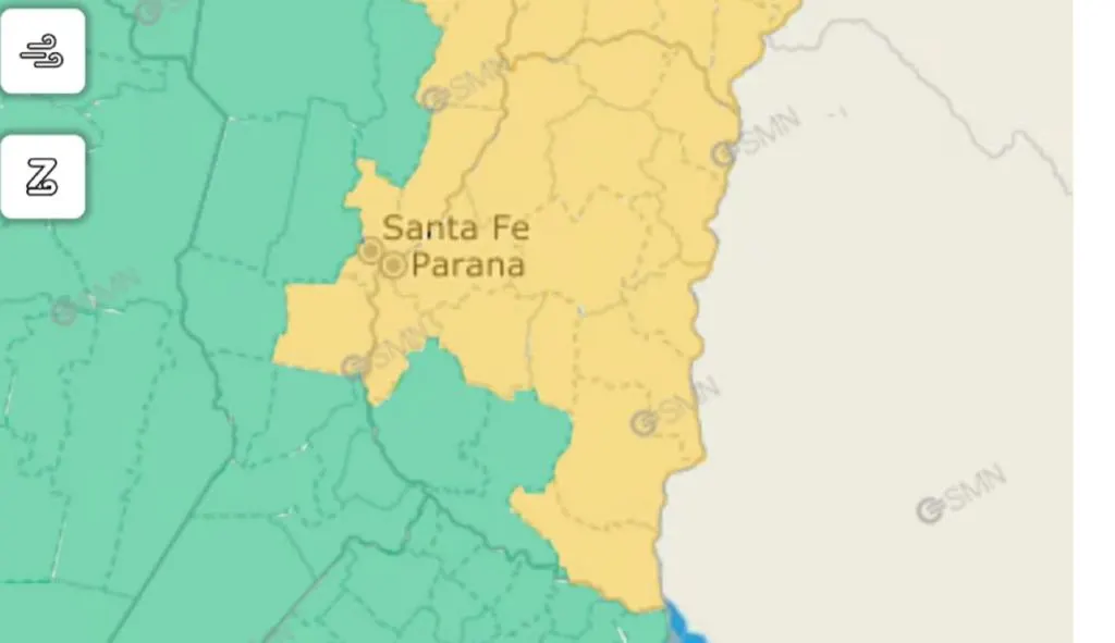 Alerta amarilla por tormenta para Domingo y Lunes