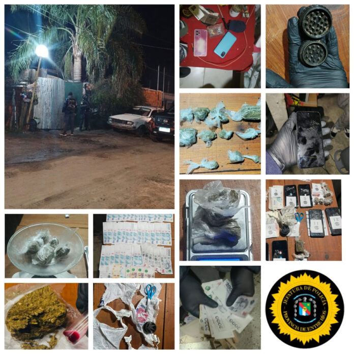 Allanamiento en Villaguay por una investigación por venta de drogas