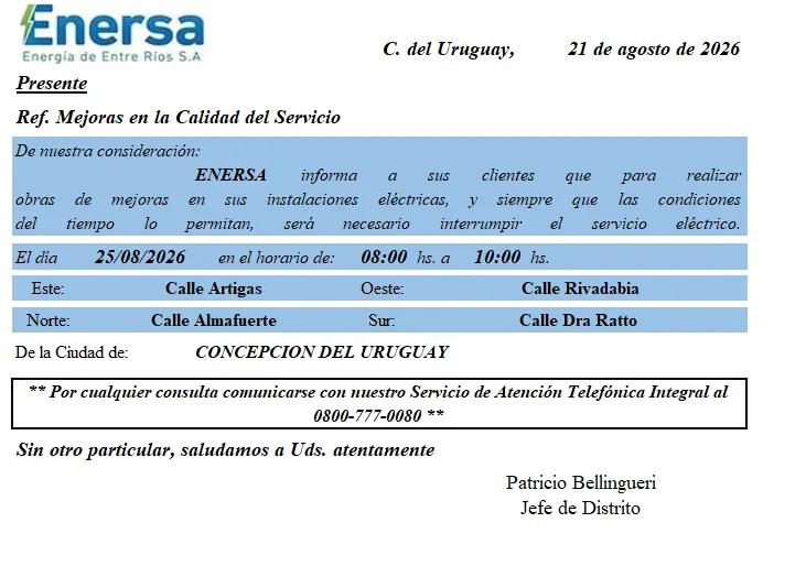 Corte de energía