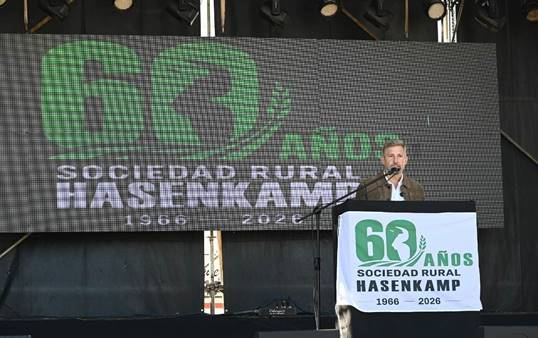 En la expo rural de hasenkamp Frigerio aseguró que nunca más en la provincia habrá un gobierno enfrentado al sector productivo entrerriano