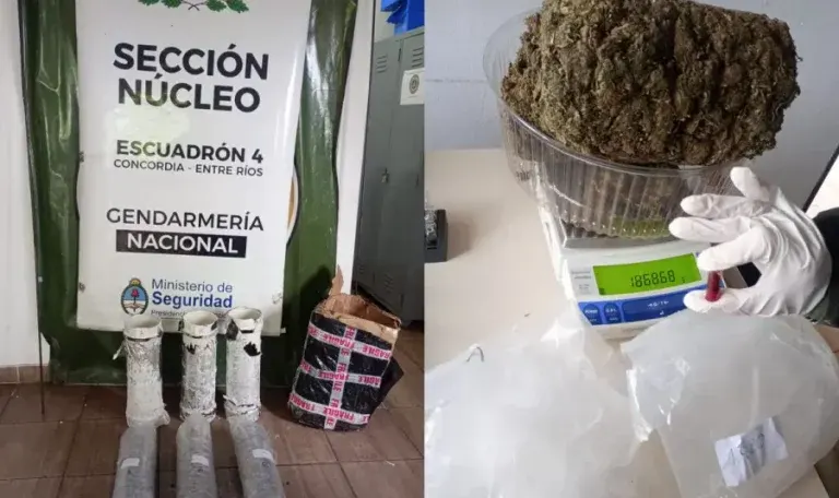 Encontraron droga en tubos de PVC transportados en una encomienda
