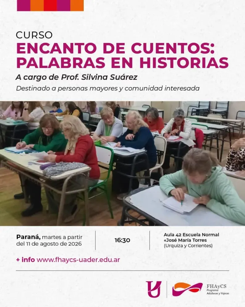Paraná: La FHAyCS-Uader abre la inscripción para el curso literario “Encanto de cuentos: palabras en historias”