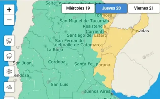 Sigue el mal tiempo: Emiten un alerta amarillo para gran parte de entre ríos