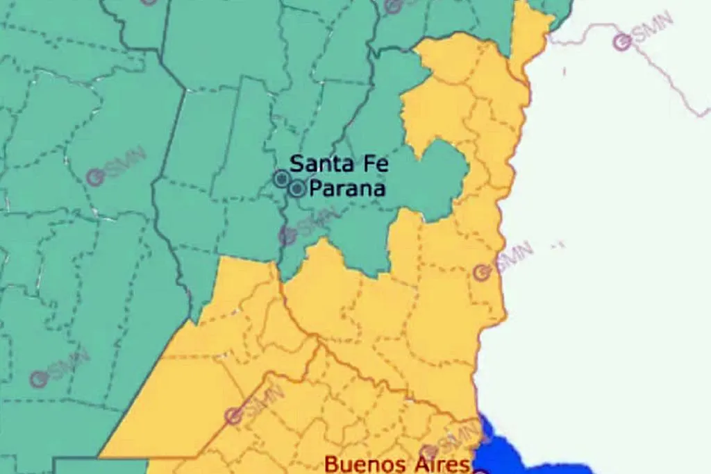 Todos los departamentos de la costa del río Uruguay, en alerta amarilla por bajas temperaturas