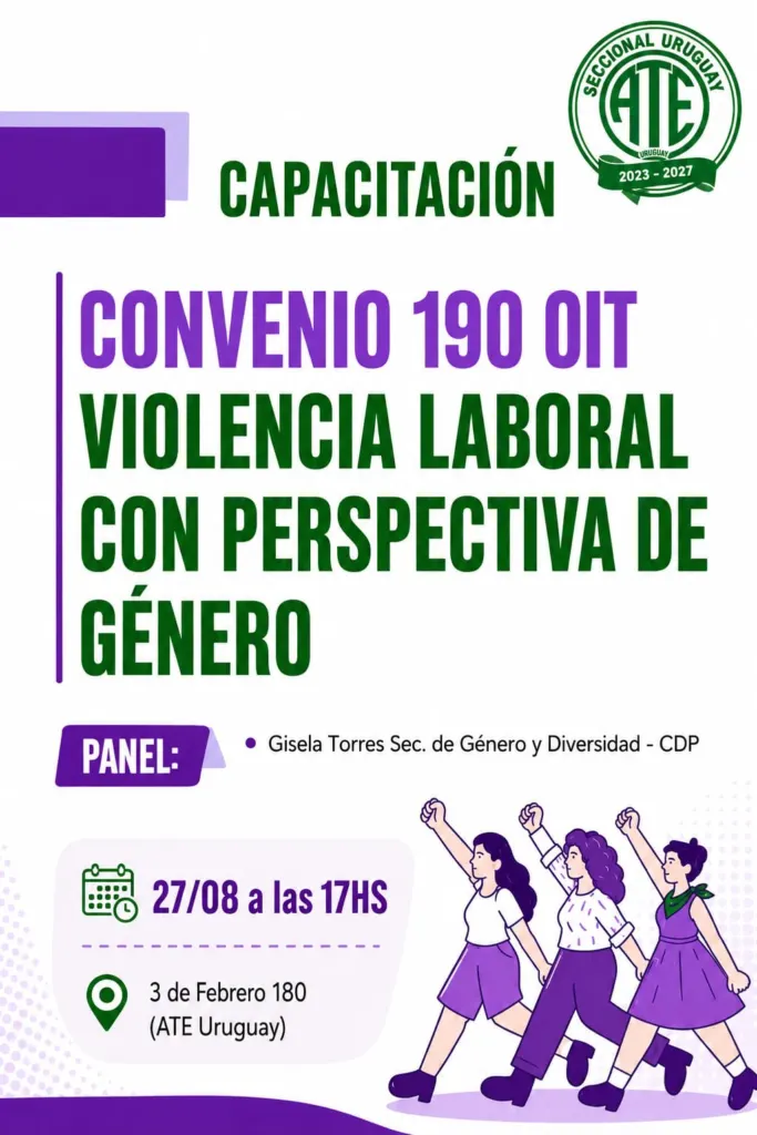 Violencia laboral: Habrá una capacitación en ATE Uruguay