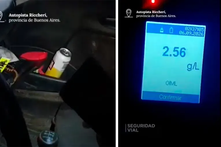 Conducía por una autopista tomando cerveza: el control le dio 2,56 g/l  