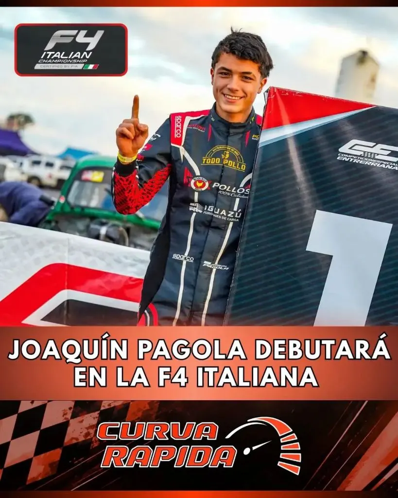 Será este fin de semana: Joaquín pagola, rumbo a su debut en la fórmula 4 italiana