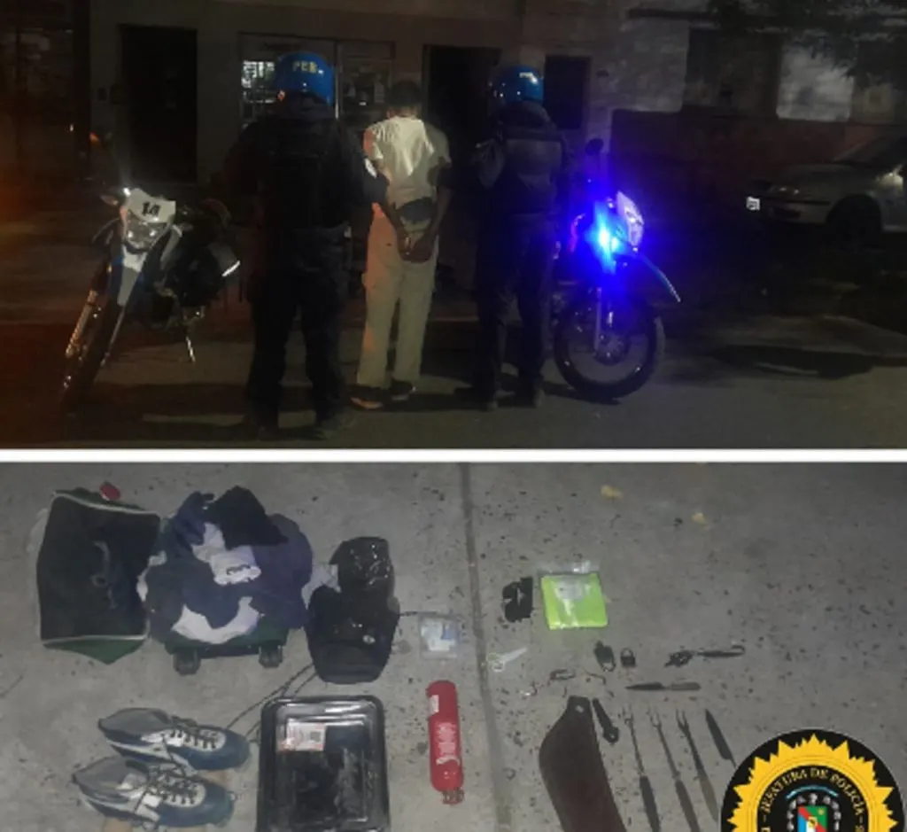 Abrió vehículo sin forzarlo y robó elementos. Fue detenido
