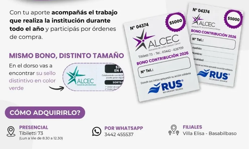 ALCEC lanzó su bono contribución 2026: cuesta $5.000 y el sorteo será en noviembre