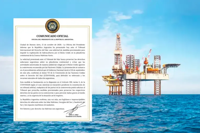 Argentina acudió a un tribunal internacional para frenar la explotación petrolera británica