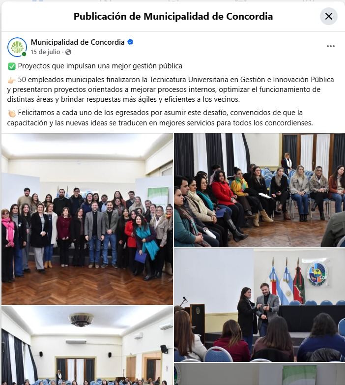 Azcué utilizó la imagen de 40 empleados municipales para mostrar gestión, pero no les reconoce el adicional por sus títulos