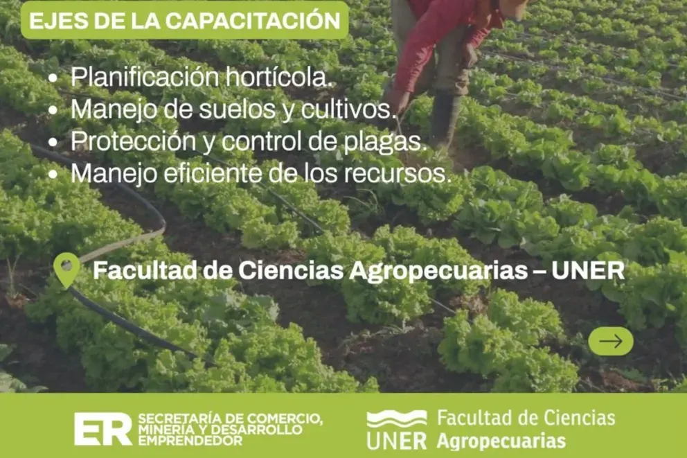 Brindarán un programa de capacitación en Horticultura en Oro Verde