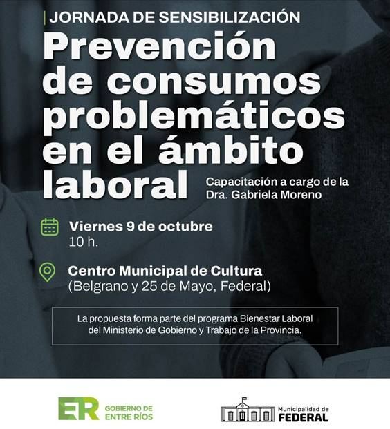 Capacitación sobre prevención de consumos problemáticos en el ámbito laboral