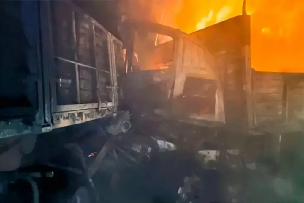 Choque e incendio sobre el complejo Zárate-Brazo Largo. Murió un camionero