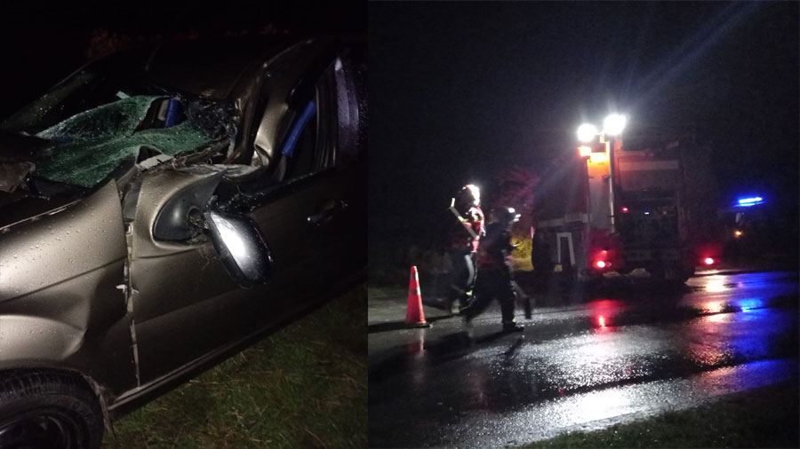 Choque entre un camión y un automóvil en la Ruta Provincial 39 dejó cuatro personas con lesiones leves