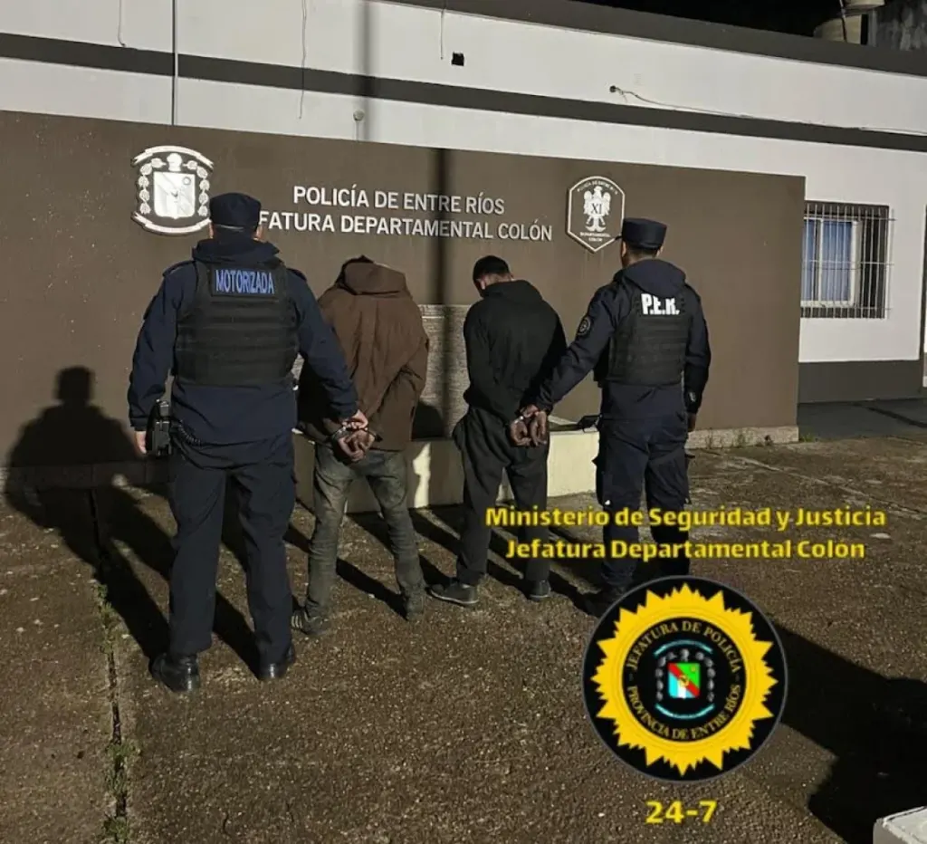 Colón: dos hombres fueron aprehendidos por el robo de cables y un tercero quedó investigado