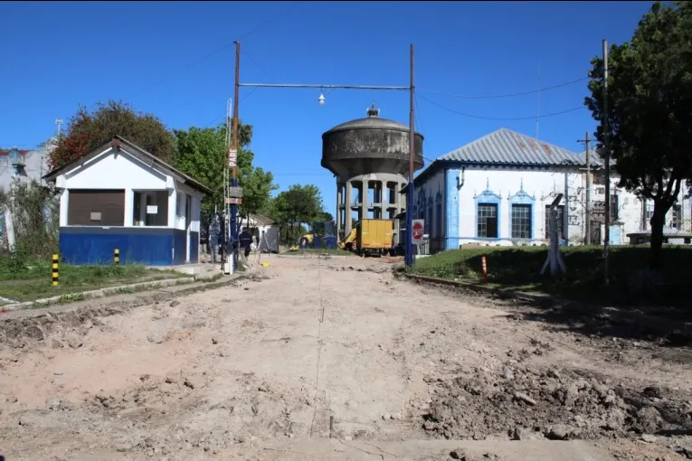 Comenzó la reconstrucción del ingreso a Obras Sanitarias