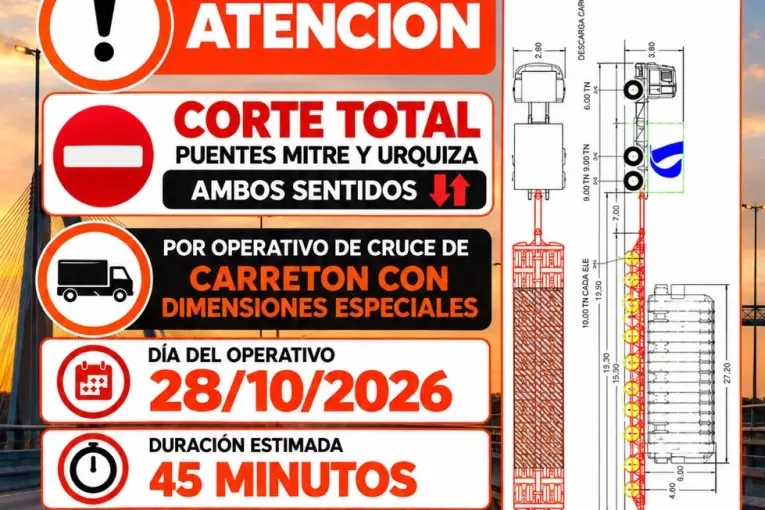 Cortarán totalmente el tránsito en el complejo Zárate-Brazo Largo este miércoles