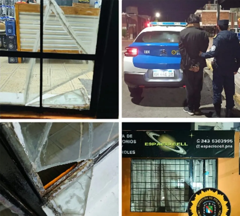 Dañó la vidriera de un comercio y fue detenido