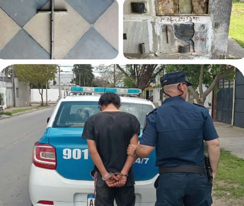 Detuvieron a hombre por sustraer elementos en el Cementerio Municipal de Paraná