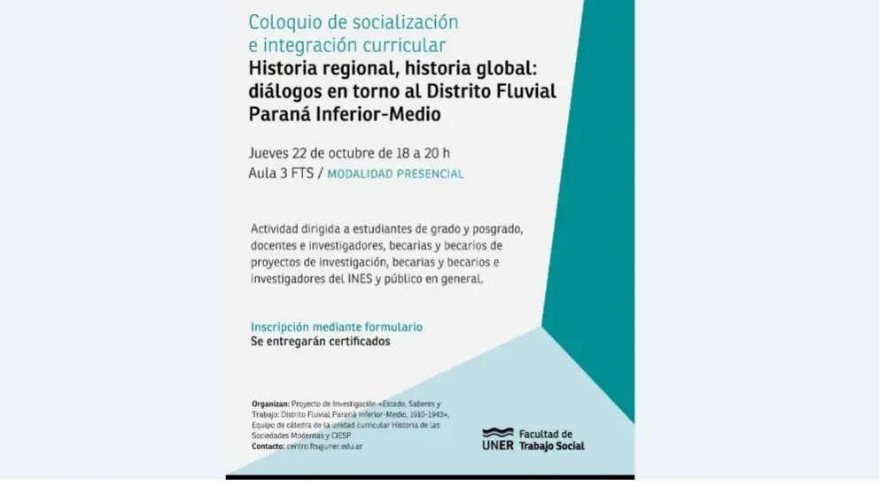 Diálogos entre lo regional y lo global: realizarán un coloquio sobre el Distrito Fluvial Paraná