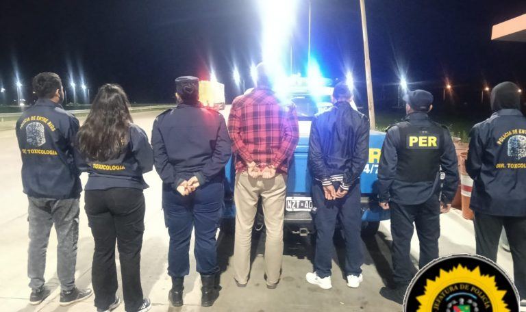 Dos hombres fueron detenidos y secuestraron drogas en un operativo realizado en el acceso a Federación