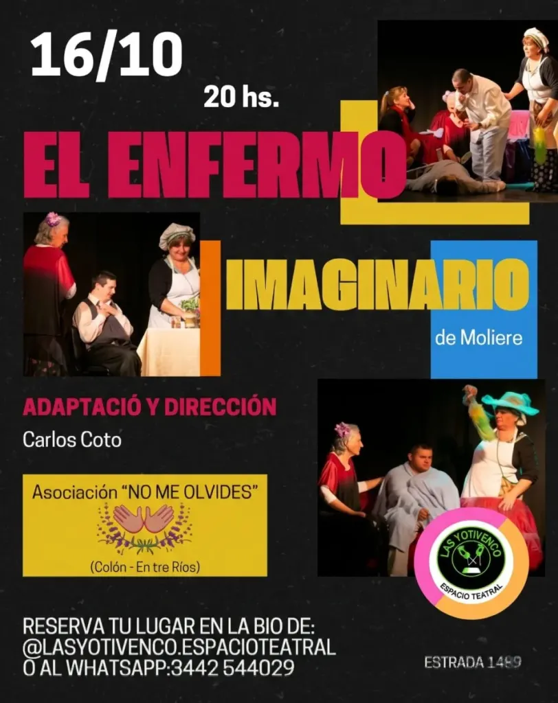 “El enfermo imaginario” llega a Las Yotivenco Espacio Teatral
