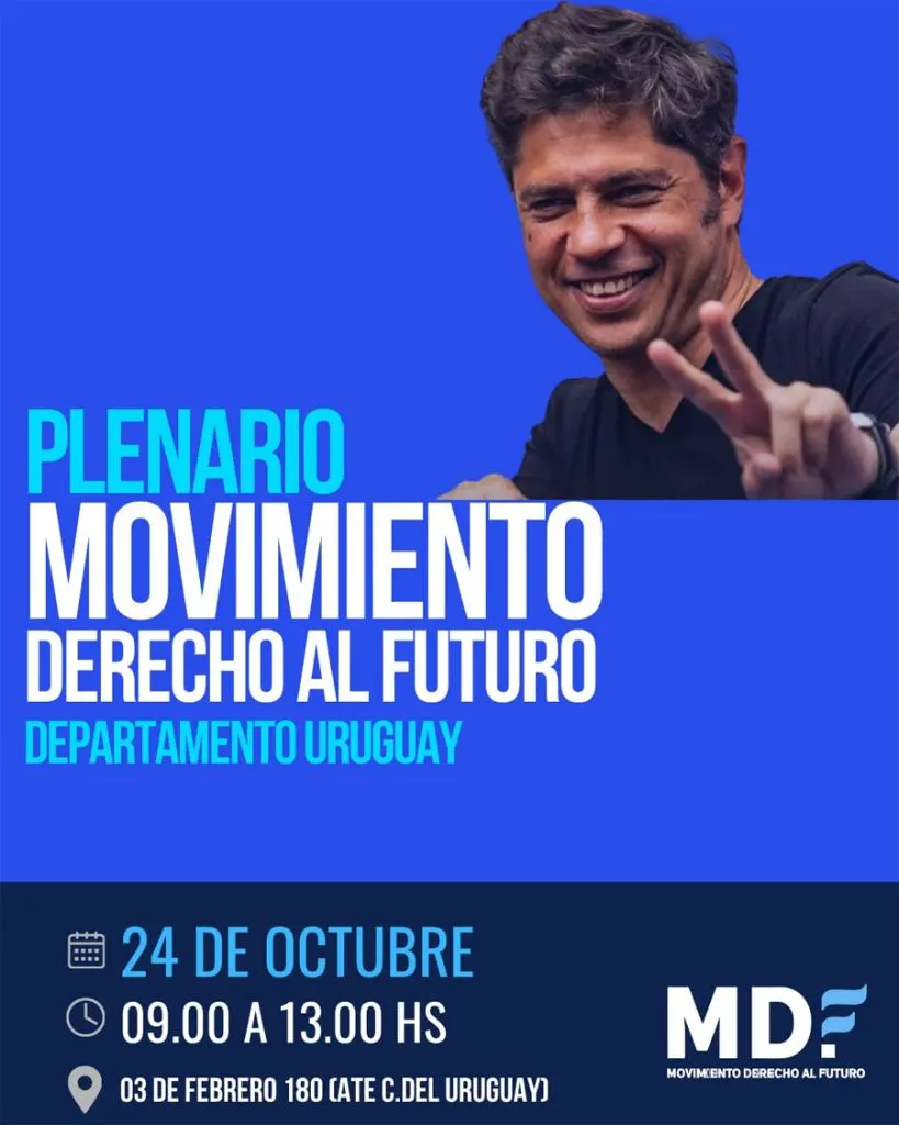 El Movimiento Derecho al Futuro – Departamento Uruguay realizará su primer Plenario en la ciudad