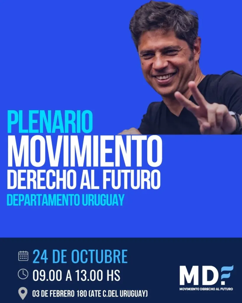 El Movimiento Derecho al Futuro realizará su primer plenario en Concepción del Uruguay
