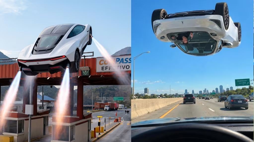 Elon Musk presentó el nuevo Tesla, un auto futurista que puede volar