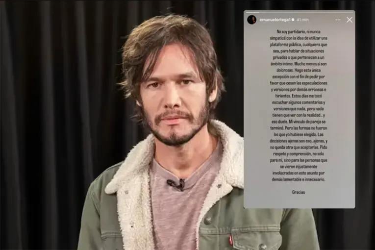 Emanuel Ortega habló de su separación de Julieta Prandi: “Lamentable e innecesario»