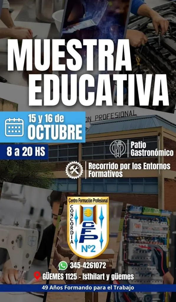 Este jueves y viernes “Muestra Educativa” en el Centro de Formación Profesional N*2