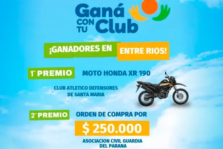 Ganá con tu Club sigue repartiendo premios en Entre Ríos