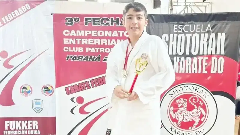 Gonzalo Nicolás Hoffmann se consagró Campeón Entrerriano de Karate Federado 2026
