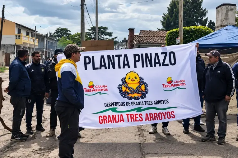 Granja Tres Arroyos de Pilar: denunciaron que les ofrecieron un cajón de pollos para levantar un bloqueo