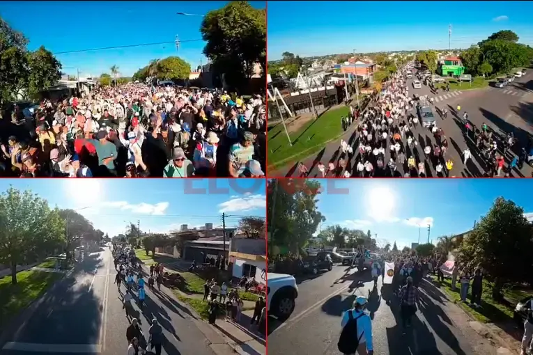 Hasenkamp-Paraná: video de drone muestra la llegada de miles de fieles al Santuario La Loma