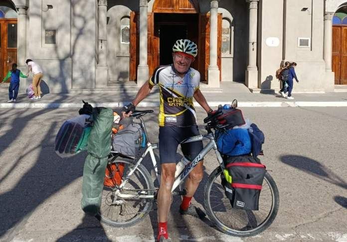 Jorge Soto se cayó y tuvo que abandonar su travesía en bicicleta por Entre Ríos