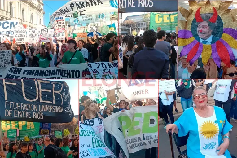 La Marcha Federal Universitaria se replicó en Paraná con movilización por el centro de la ciudad