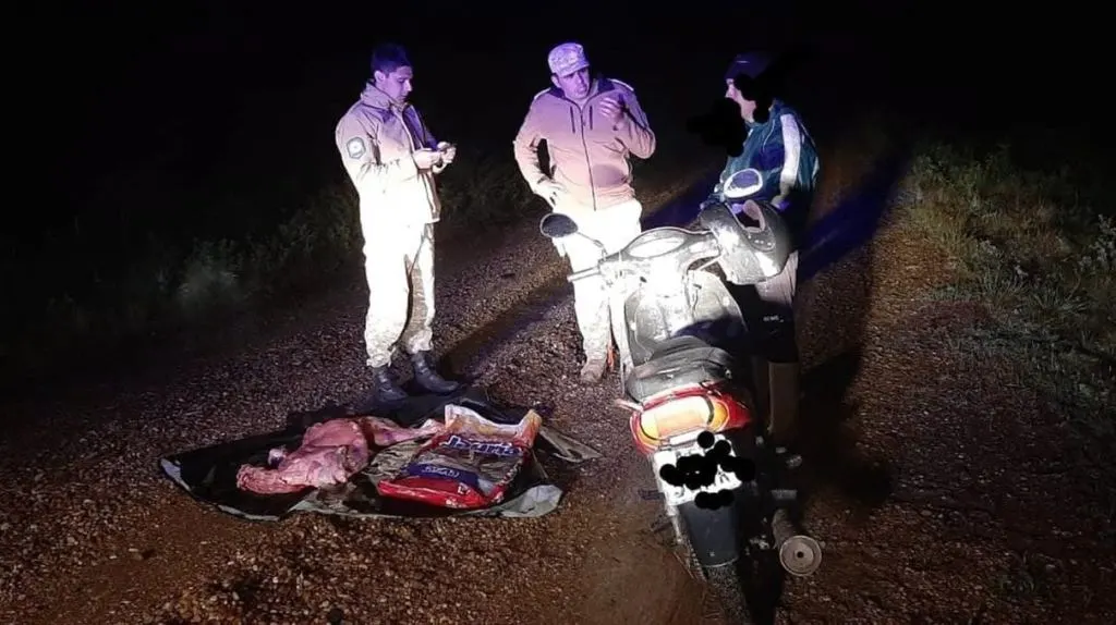 Llevaban una oveja faenada en una moto: un detenido y un prófugo